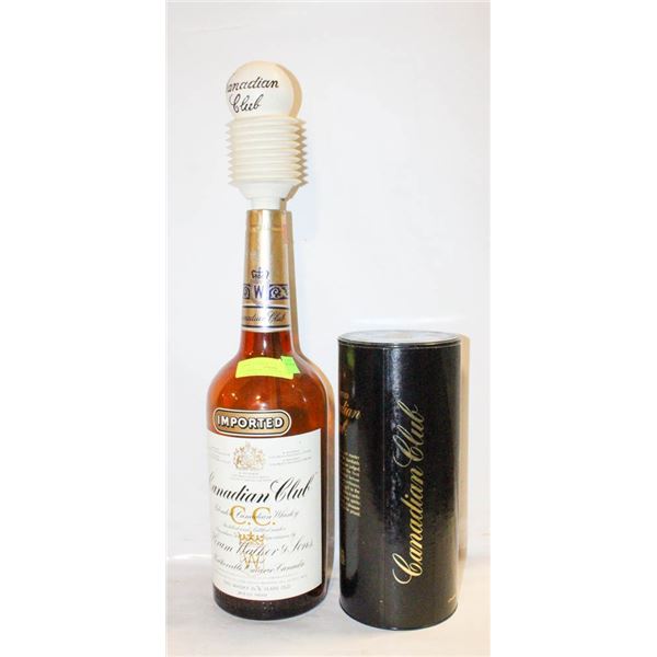 VINTAGE 1963 CANADIAN CLUB TEXAS MICKEY BOTTLE & P