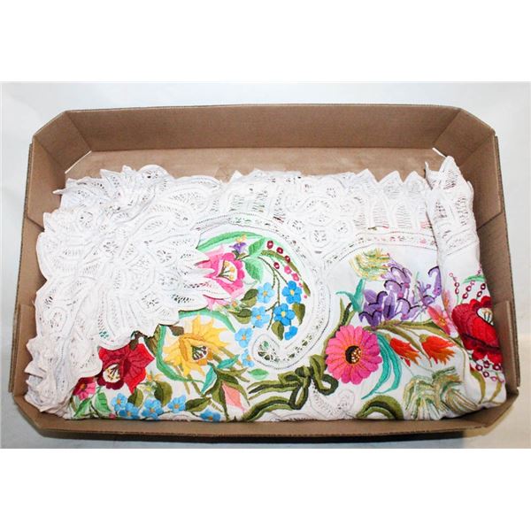 VINTAGE LACE TABLE CLOTH 40" X 40"