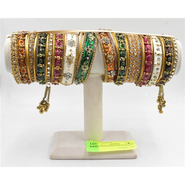 JEWELED BANGLES WITH STAND