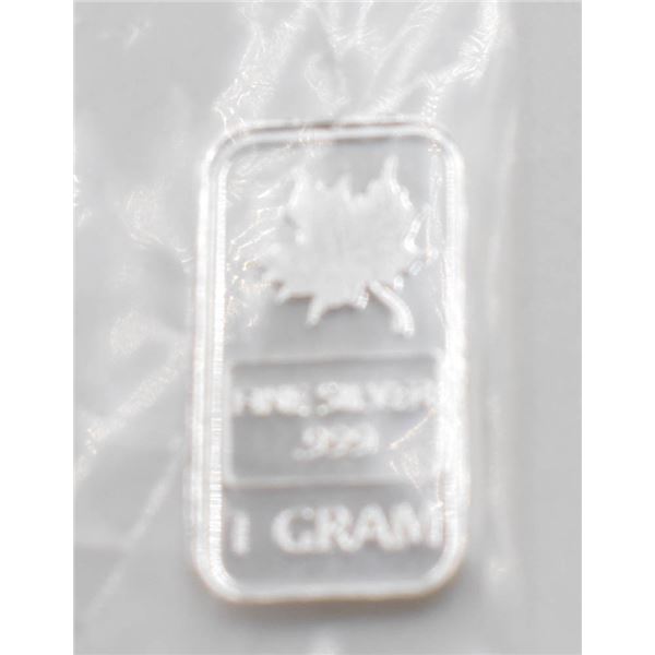 1 GRAM SILVER MAPLE BAR