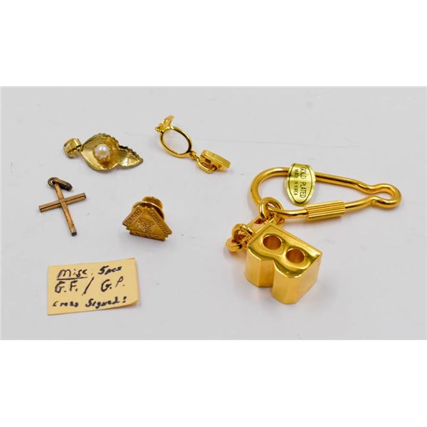 MISC 5 PIECES GOLD PLATED AND GOLD FILLED