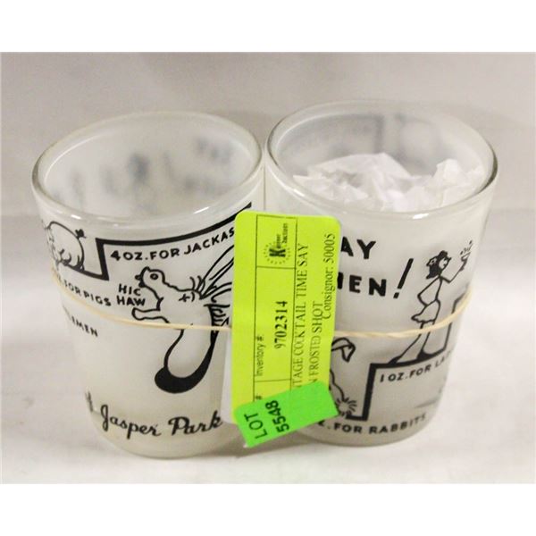 2 VINTAGE COCKTAIL TIME SAY WHEN FROSTED SHOT