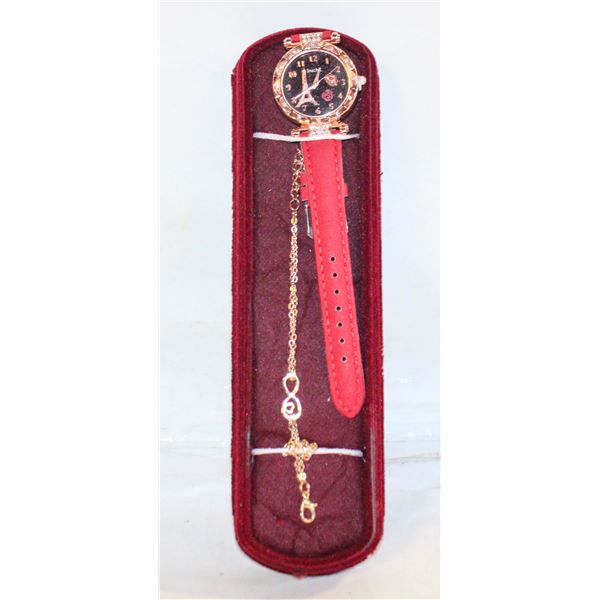 NEW BARREL-SHAPED WATCH AND BRACELET SET