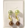 Image 1 : #257-SEA SHELL PEARL STUD EARRINGS 10MM/2 SET