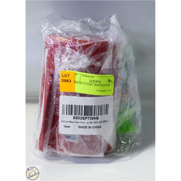 (4) BEER COVER - POP FLAVORS