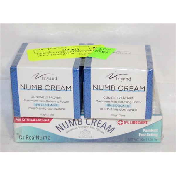 NEW 3 SEALED TATOO NUMB CREAM MAXIMUM