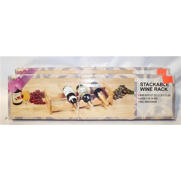 TWO BOXES OF STACKABLE WINE RACKS