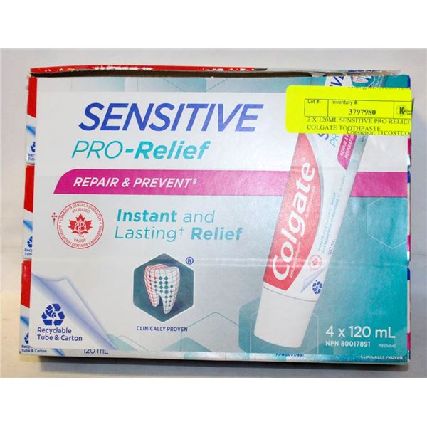 3 X 120ML SENSITIVE PRO-RELIEF COLGATE TOOTHPASTE