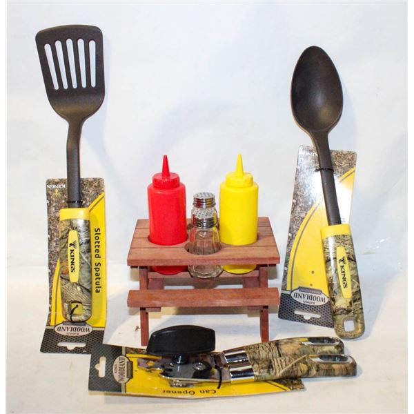 PICNIC TABLE CONDIMENTS HOLDER + NEW