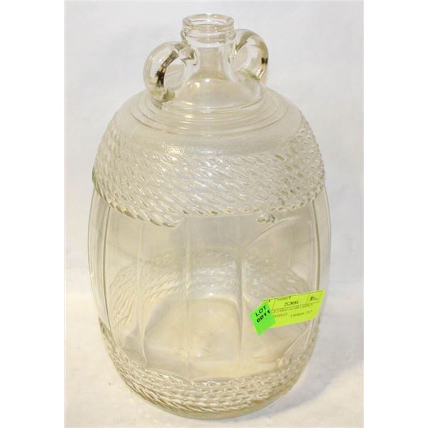 VINTAGE LARGE GLASS CARBOY WITH 2 HANDLES