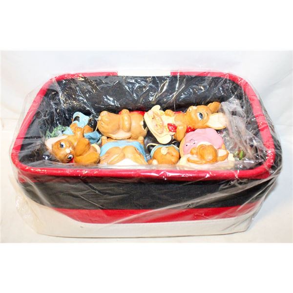 BASKET OF PENDELFIN BUNNIES