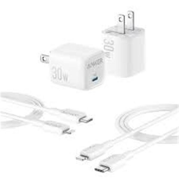 NEW REPACKED ANKER 2PK 30W FAST CHARGING KIT W 2 L