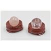 Image 1 : #228- NATURAL PINK ROSE QUARTZ & CLEAR ASPHEREBALL