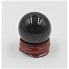 Image 1 : #221-NATURAL BLACK OBSIDIAN SPHERE BALL +STAND