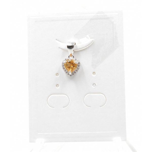 #110-NATURAL CITRIN & ZIRCON   PENDANT