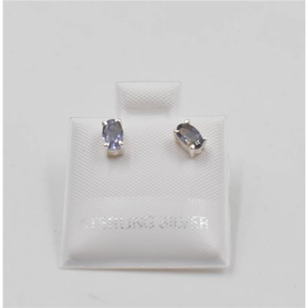 #25-NATURAL IOLITE STUD EARRINGS