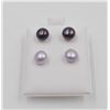 Image 1 : #168-NATURAL AKOYA PEARL STUD EARRINGS 2 PAIRS