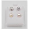 Image 1 : #185-NATURAL AKOYA PEARL STUD EARRINGS 2 PAIRS