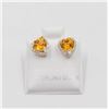 Image 1 : #52-NATURAL CITRIN & ZIRCON STUD EARRINGS