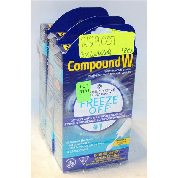 3 NEW COMPOUND W WART REMOVAL SYSTEM BOXES