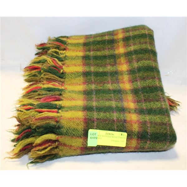 VINTAGE SCOTTISH WOOL TARTAN BLANKET