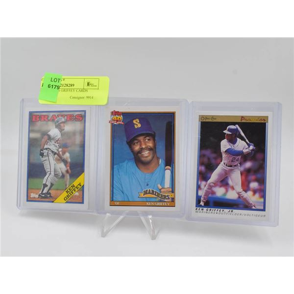 LOT OF 3 KEN GRIFFEY CARDS