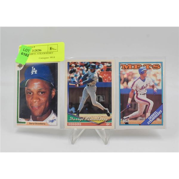 LOT OF 3 DARRYL STRAWBERRY CARDS