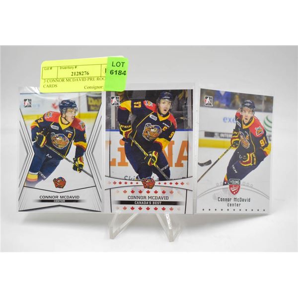 3 CONNOR MCDAVID PRE ROOKIE CARDS