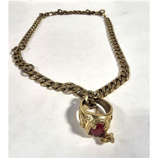 ESTATE MENS RING & HEAVY NECKLACE TOGETHER