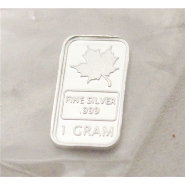 1 GRAM SILVER MAPLE BAR