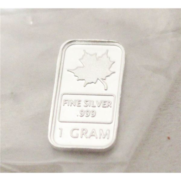1 GRAM SILVER MAPLE BAR