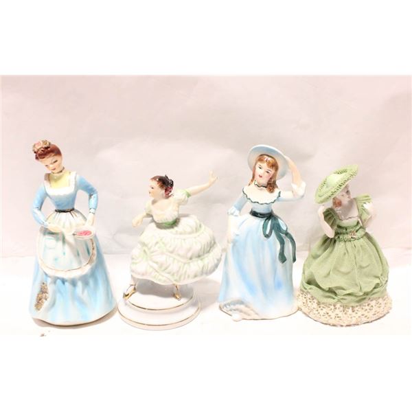 VINTAGE JAPANWARE FIGURINES- LOT OF 4 ASSORTED