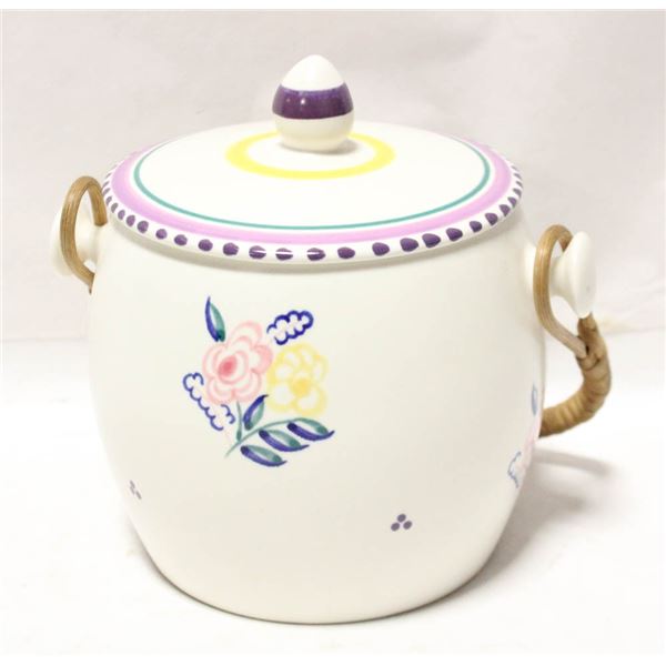 VINTAGE ENGLISH BISCUIT BARREL- POOLE ENGLAND