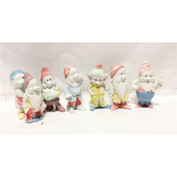 VINTAGE WALT DISNEY "DWARF" CERAMIC FIGURINES (7