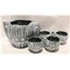 Image 1 : BLOOMINGVILLE STONEWARE PLANTER SET OF 5- NEW