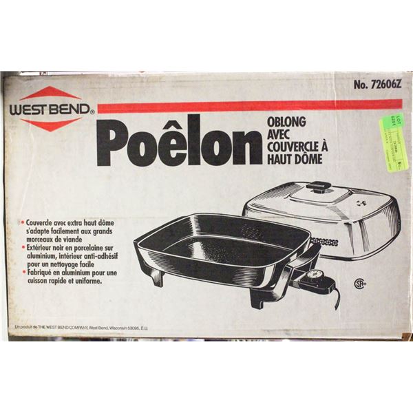 SKILLET WITH TUPPERWARE CONTAINER &