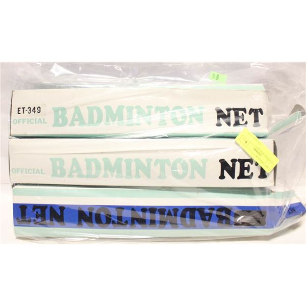 3 X BADMINTON NETS