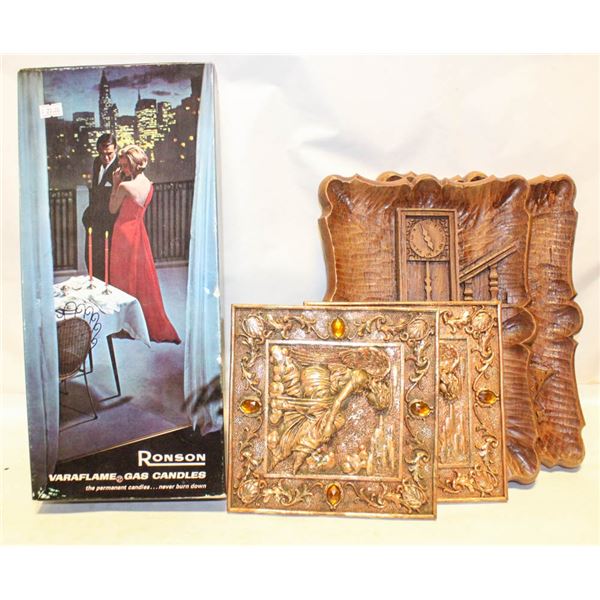 BUTANE CANDLES IN BOX WITH WALL DÉCOR