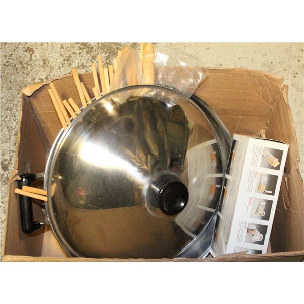STAINLESS STEEL WOK & CHEESE SLICER