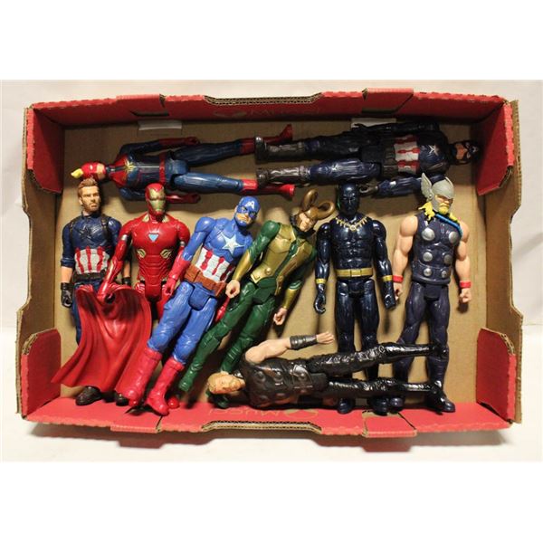 FLAT OF 12 INCH MARVEL SUPERHEROES ACTION FIGURES