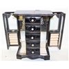 Image 1 : BLACK JEWLERY BOX WITH OOPEN UP DOORS