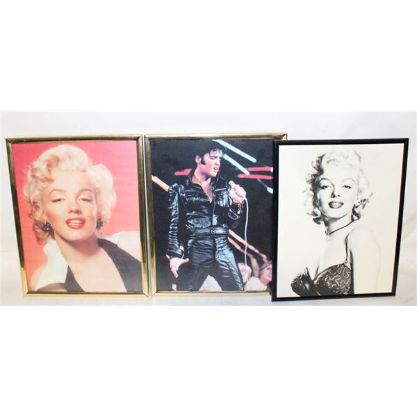 FRAMED PORTAITS 2 ELVIS, 3 MARILYN MONROE