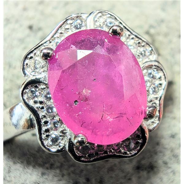 SILVER RUBY (1.5CT) RING SIZE 7.25