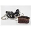 Image 1 : LEATHER CHOKER & WRIST BAND BRACELET-ESTATE