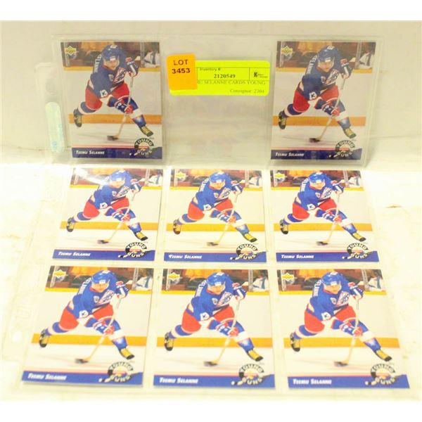 8 TEEMU SELANNE CARDS YOUNG GUNS ROOKIE CARD