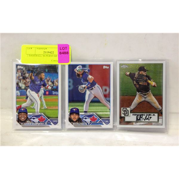 3 BASEBALL SUPERSTAR CARDS