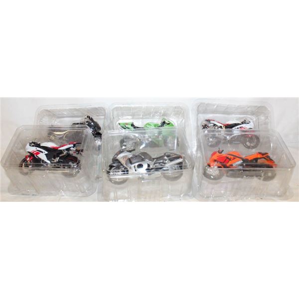 MAISTO 1:12 DIECAST MOTORCYLES - 6 PCS.