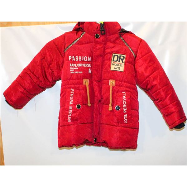 KIDS RED WINTER JACKET JUVENILE LARGE (5-6)