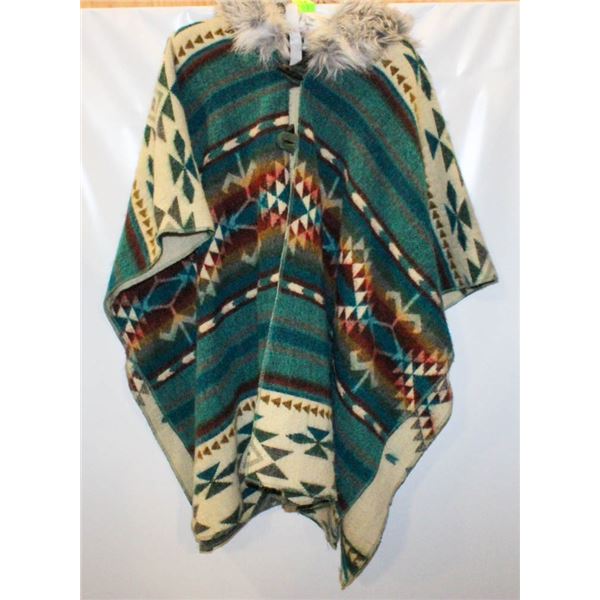 PENDLETON PRINT PONCHO NAVAJO LADIES