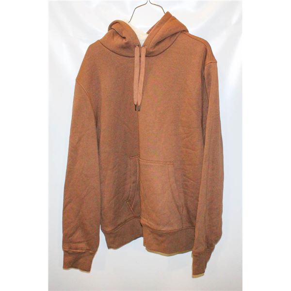 AMAZON ESSENTIALS LARGE BROWN FUR LINED HOODIE